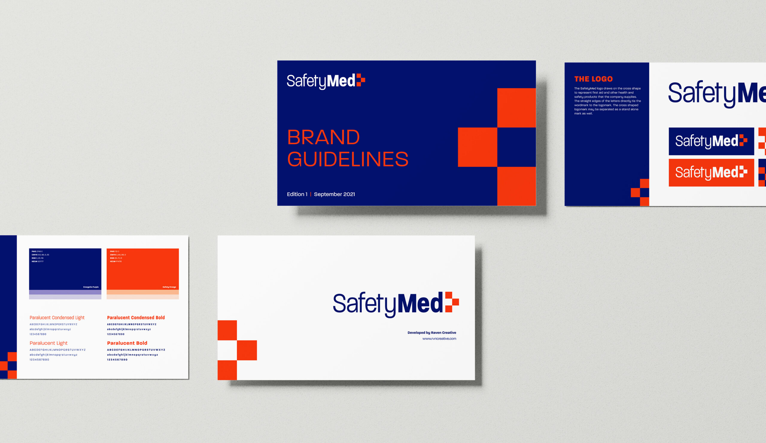 SafetyMed brand guidelines for its medical device brand identity