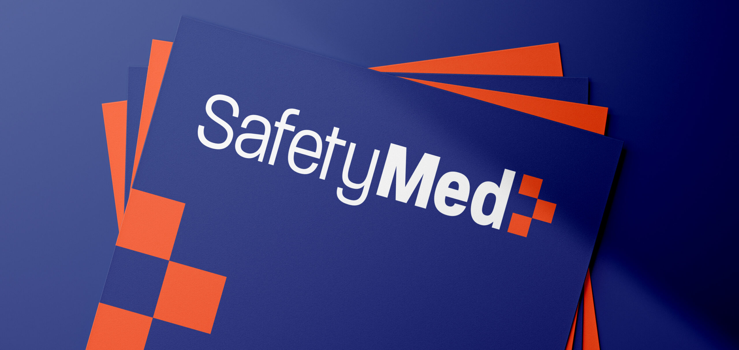 SafetyMed medical device brand identity logo